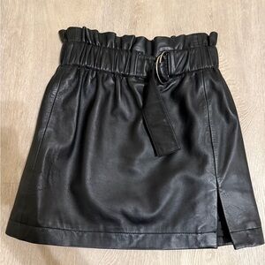 Topshop Leather mini Skirt with elastic band. Size 2